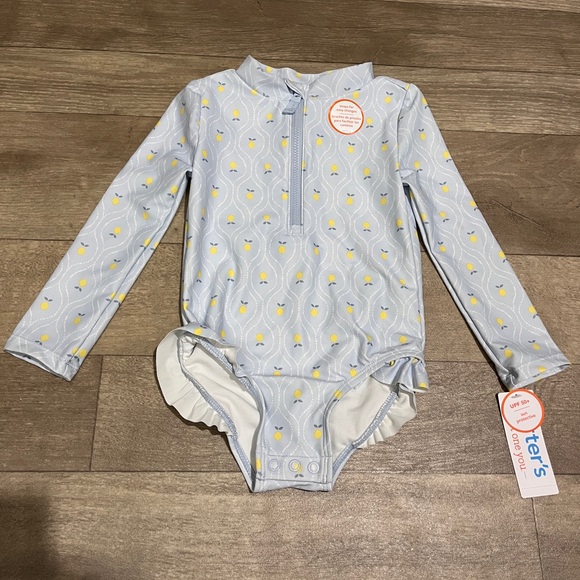 Carter's Just One You Toddler Girls' Long Sleeve Lemon Printed One Piece Size 2T - Picture 1 of 8